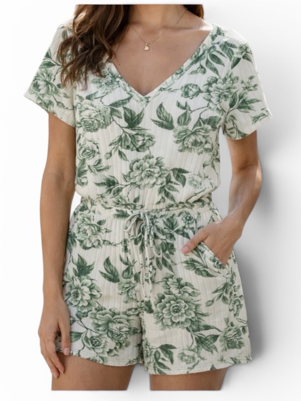 Chaser Ribbed Floral Knit Romper